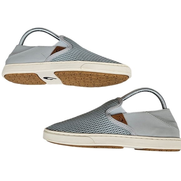 Women Olukai Pehuea‎ Pale Gray Slip On Mesh Casual Sneaker Size 7.5 Women\'s